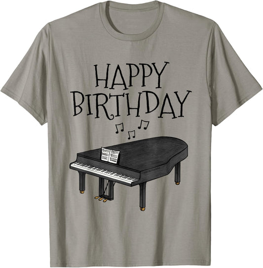 Grand Piano Birthday, Pianist Music Teacher Musician T-Shirt - T-Shirt | Sand