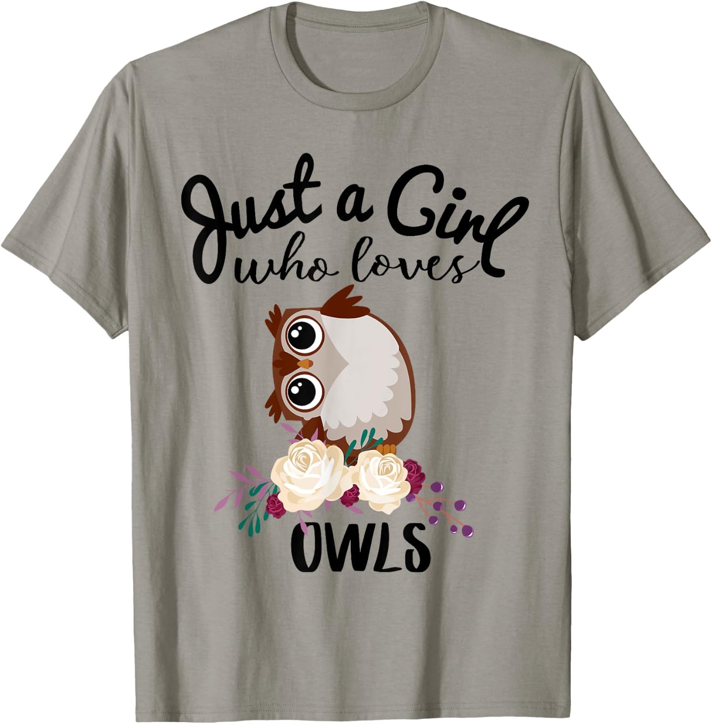 Just A Girl Who Loves Owls Shirt Bird Lover Owner Gift T-Shirt - T-Shirt | Sand