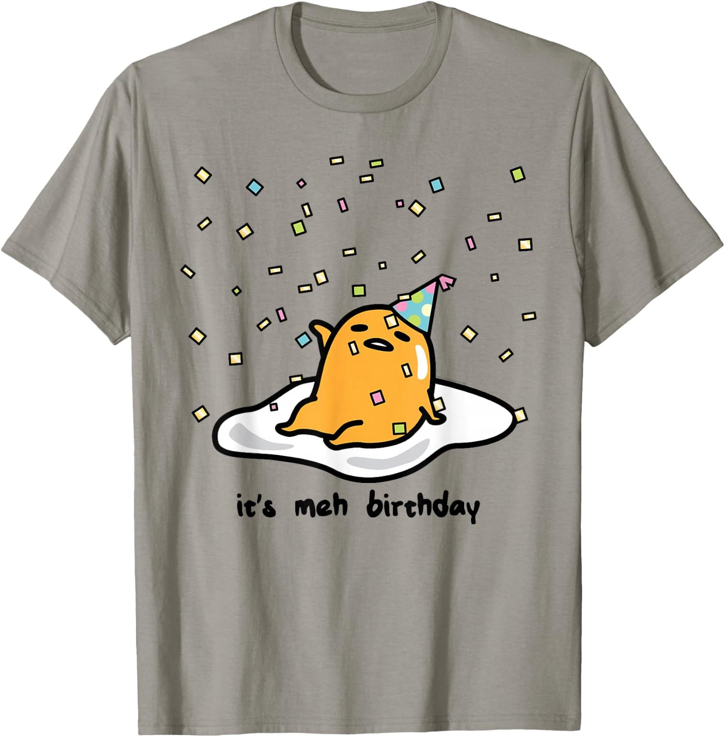 Gudetama The Lazy Egg It's Meh My Birthday Confetti Party Small T-Shirt - T-Shirt | Sand