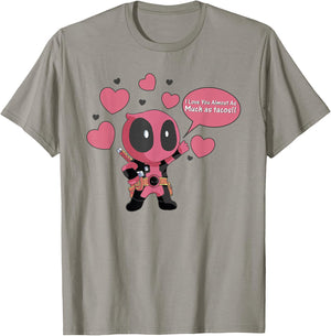 Marvel Deadpool Chibi Taco Love Valentine's Graphic T-Shirt - T-Shirt | Sand