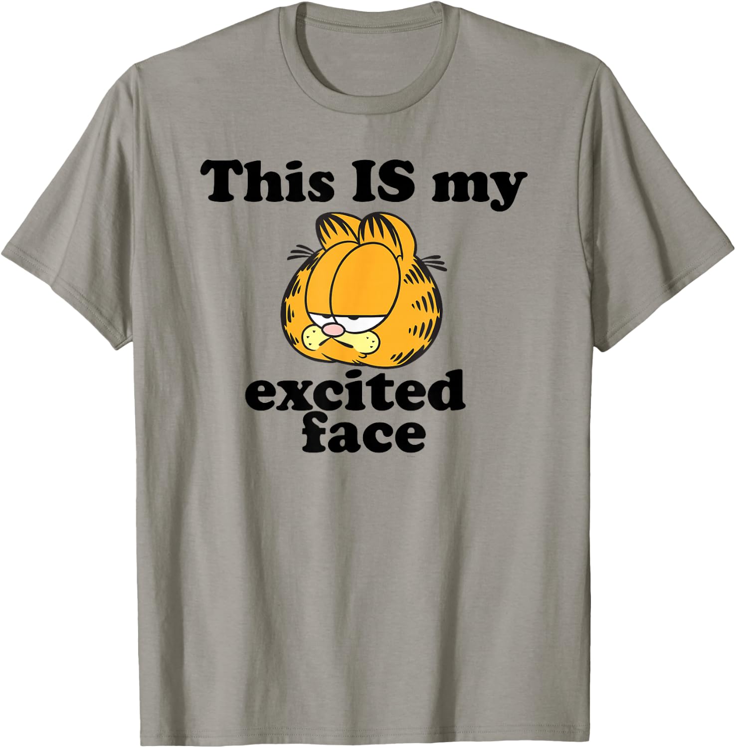 Garfield This is My Excited Face Sarcastic Cartoon Cat T-Shirt - T-Shirt | Sand