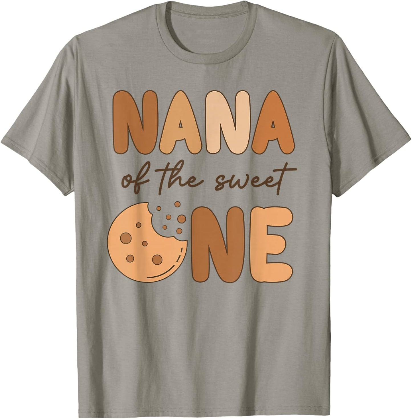 Nana Of The Sweet One Cookies and Milk Birthday Party T-Shirt - T-Shirt | Sand
