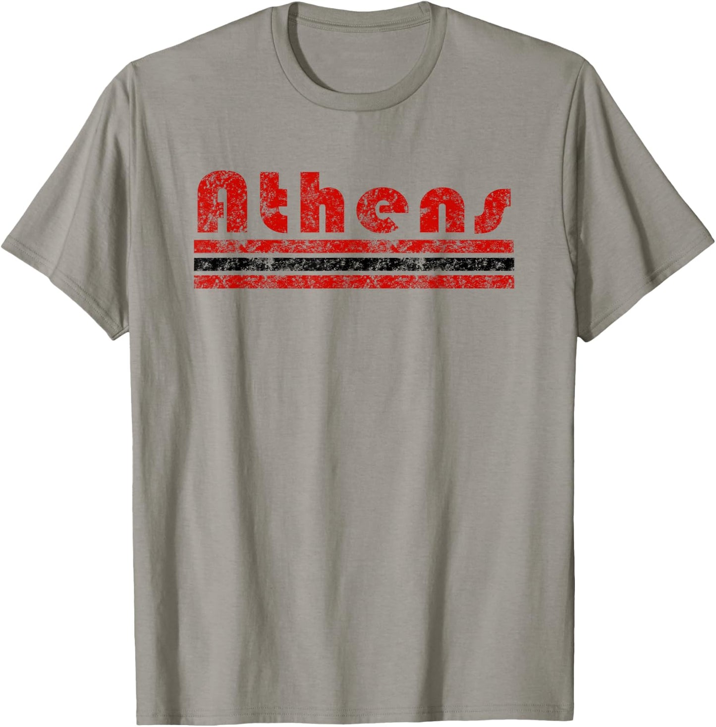 Athens Georgia Retro Three Stripe Weathered Vintage T-Shirt - T-Shirt | Sand