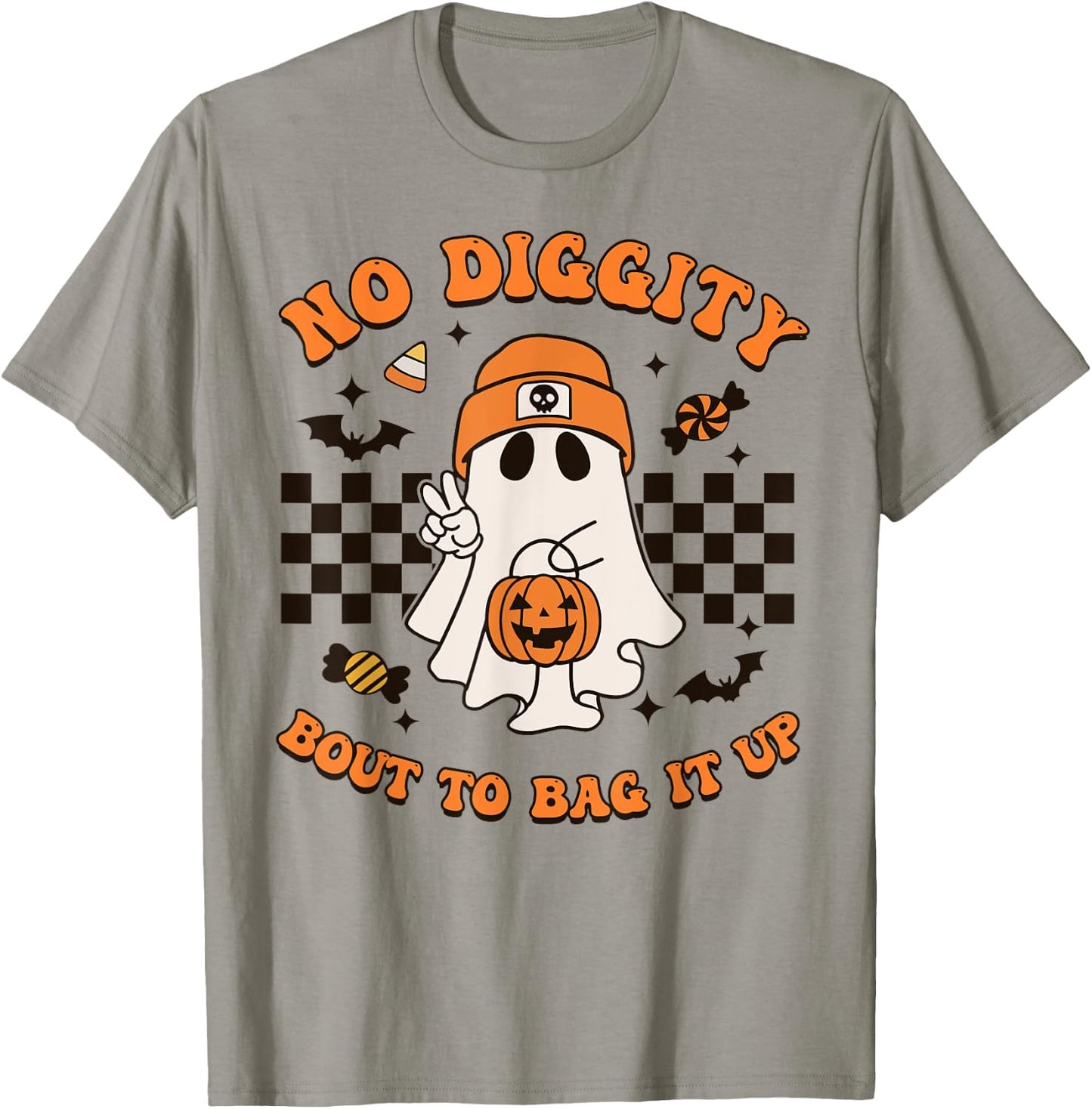 Halloween Ghost No Diggity Bout to Bag it Up Toddler Kids T-Shirt - T-Shirt | Sand