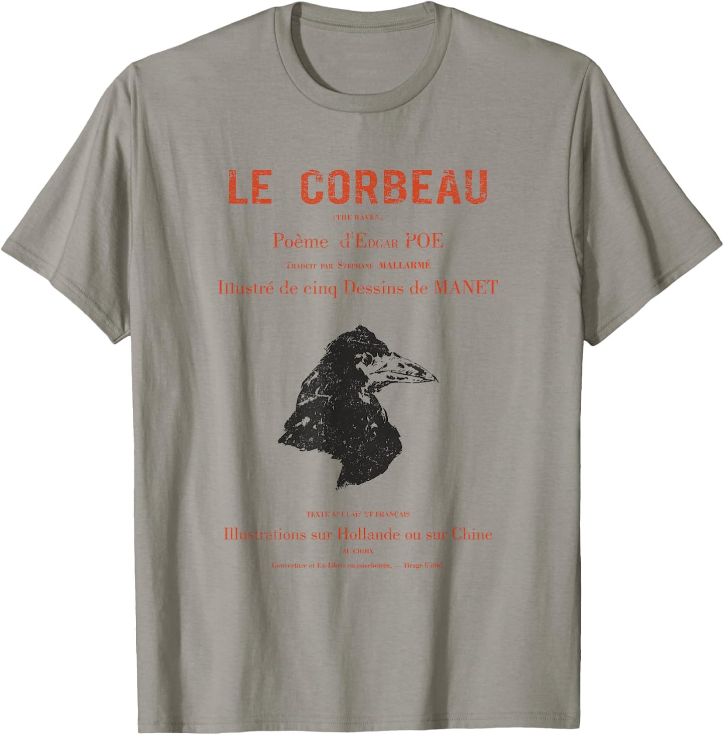 Edgar Allen Poe's the Raven (le Corbeau) 1875 French Edition T-Shirt - T-Shirt | Sand