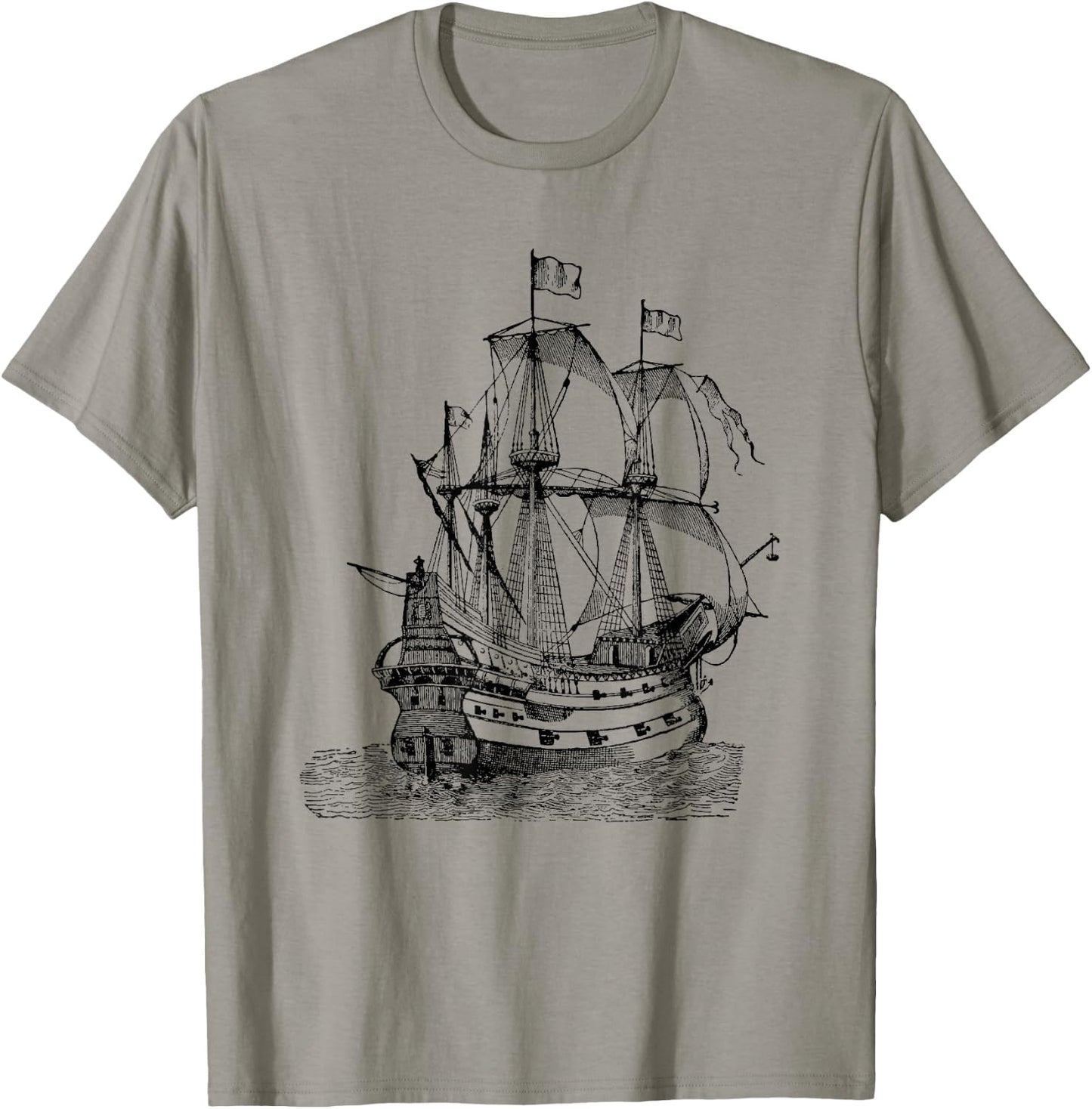 Cool Graphic Design Old Pirate Ship T-Shirt - T-Shirt | Sand