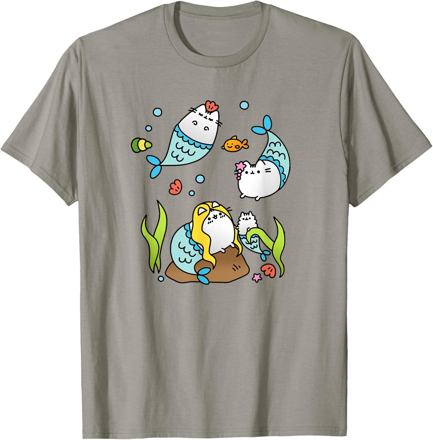 Mermaid Cat Family Cute Purrmaids Men Women Kids T-Shirt - T-Shirt | Sand