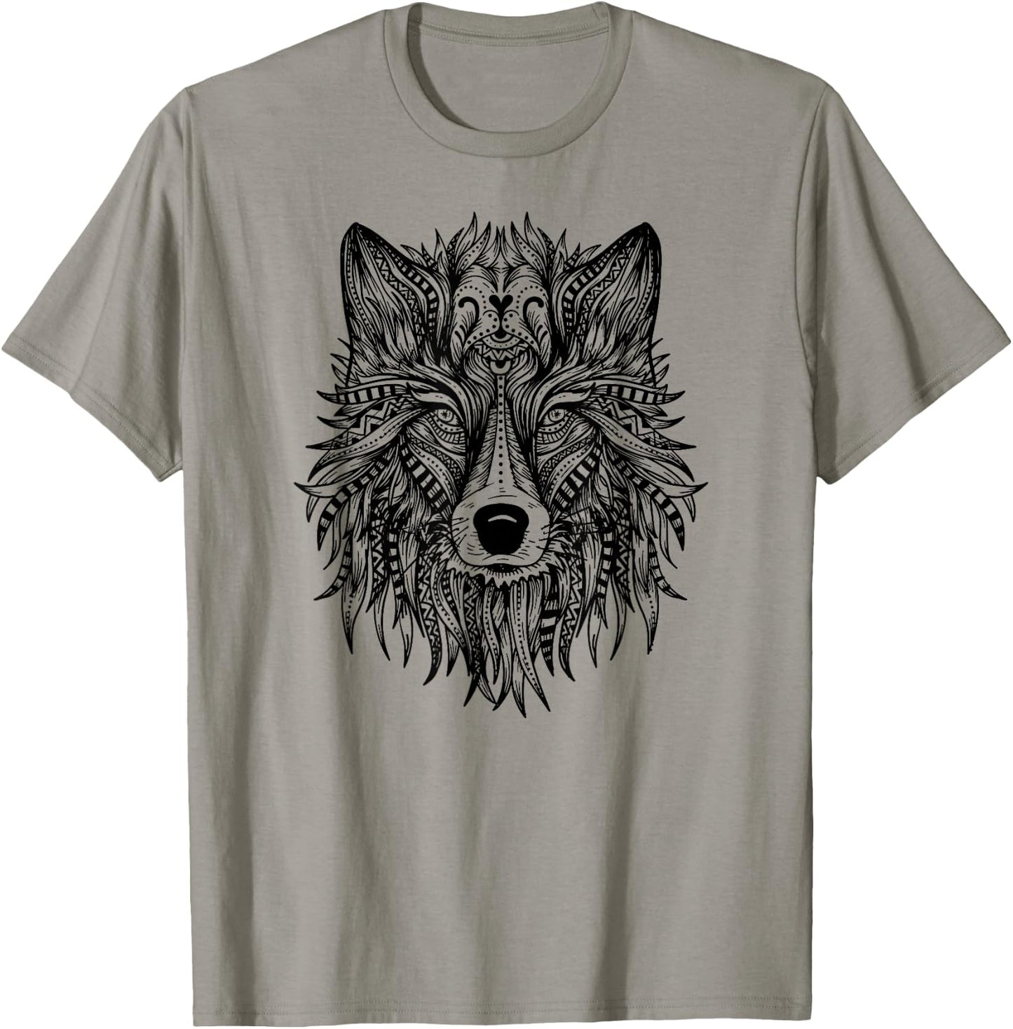 Mandala Wolf Tattoo Art Wolves Lover Shirt Girls Women T-Shirt - T-Shirt | Sand