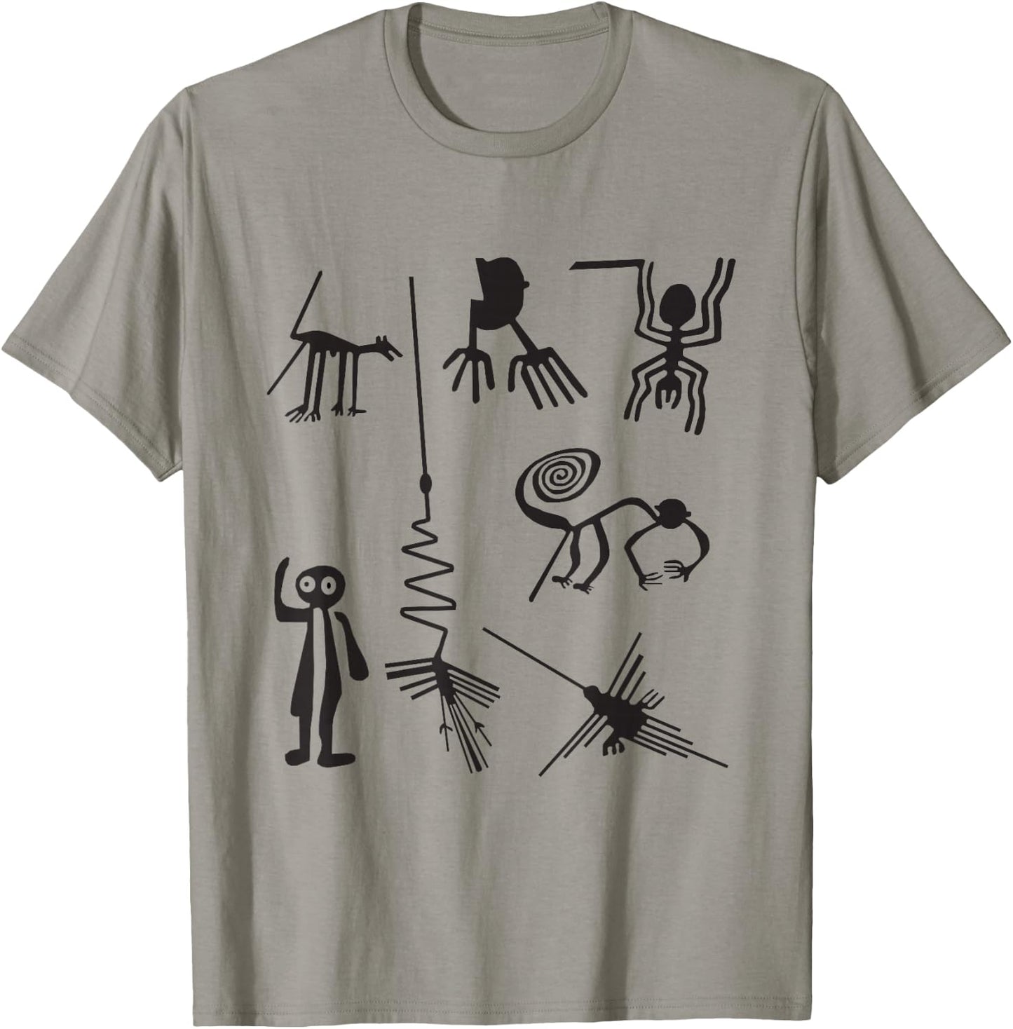 Nazca Lines Ancient UFO Aliens Extraterrestrial Art T-Shirt - T-Shirt | Sand