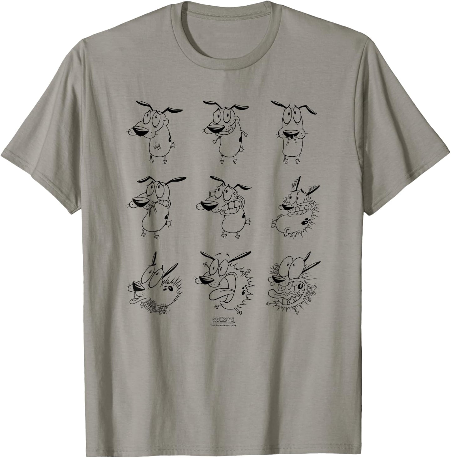 Courage the Cowardly Dog Courage Poses T-Shirt - T-Shirt | Sand