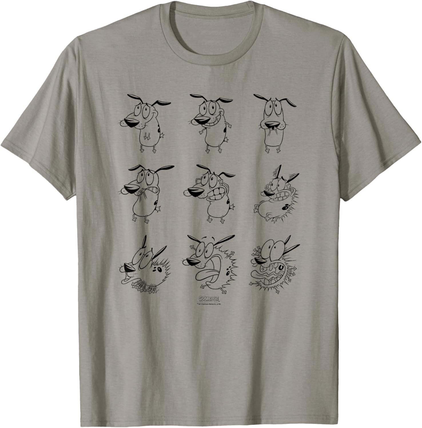 Courage the Cowardly Dog Courage Poses T-Shirt - T-Shirt | Sand