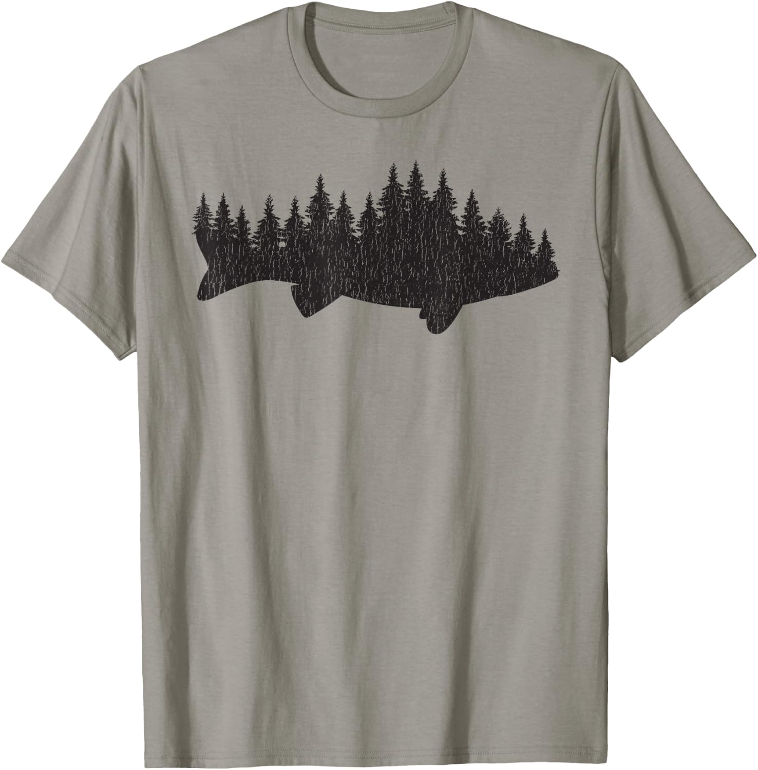 Walleye Fishing Sauger Fisherman Pine Forest T-Shirt - T-Shirt | Sand