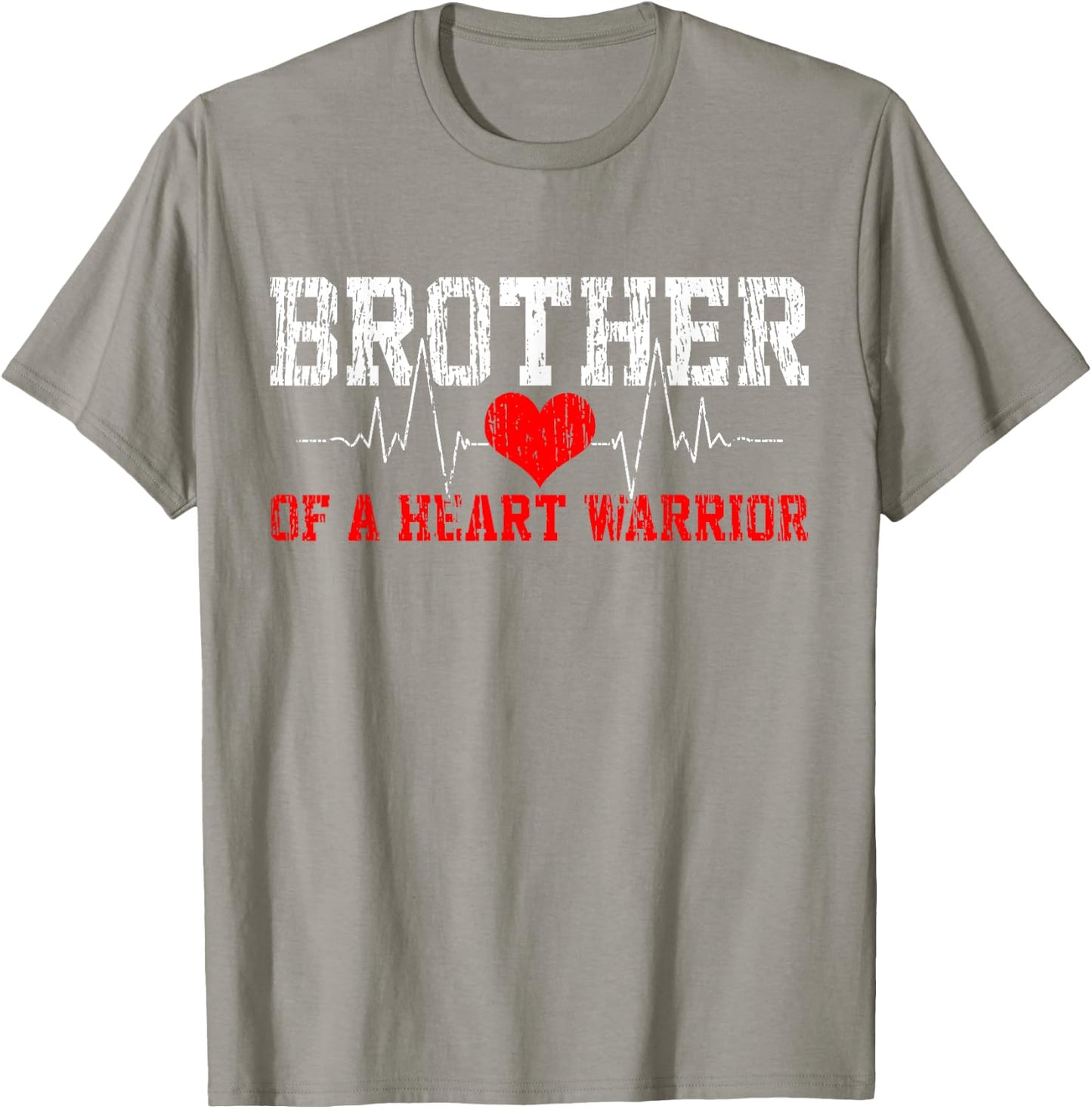Heart Disease Heartbeat Warrior Brother Gift T-Shirt - T-Shirt | Sand