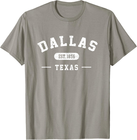Dallas Texas Est 1856 Pride Vintage Retro Athletic Style T-Shirt - T-Shirt | Sand