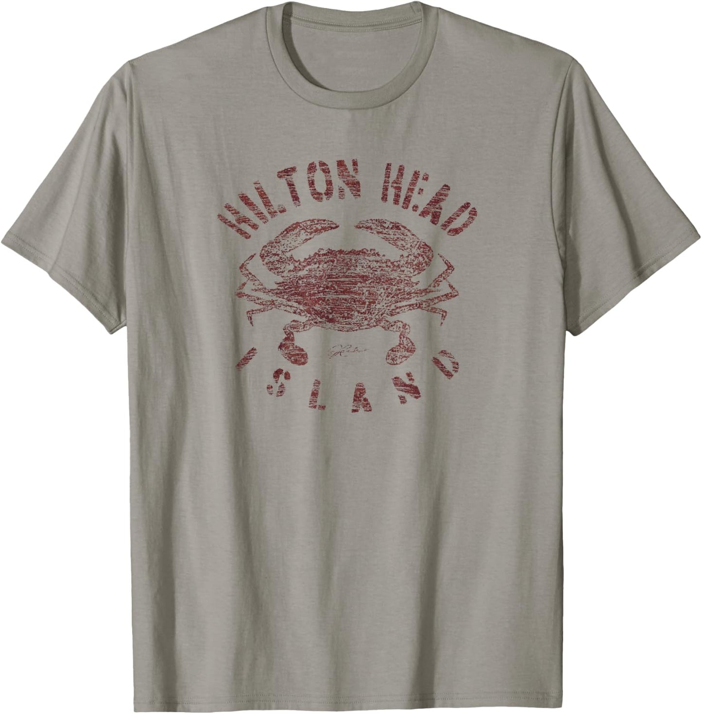 JCombs: Hilton Head Island, Atlantic Blue Crab (Distressed) T-Shirt - T-Shirt | Sand