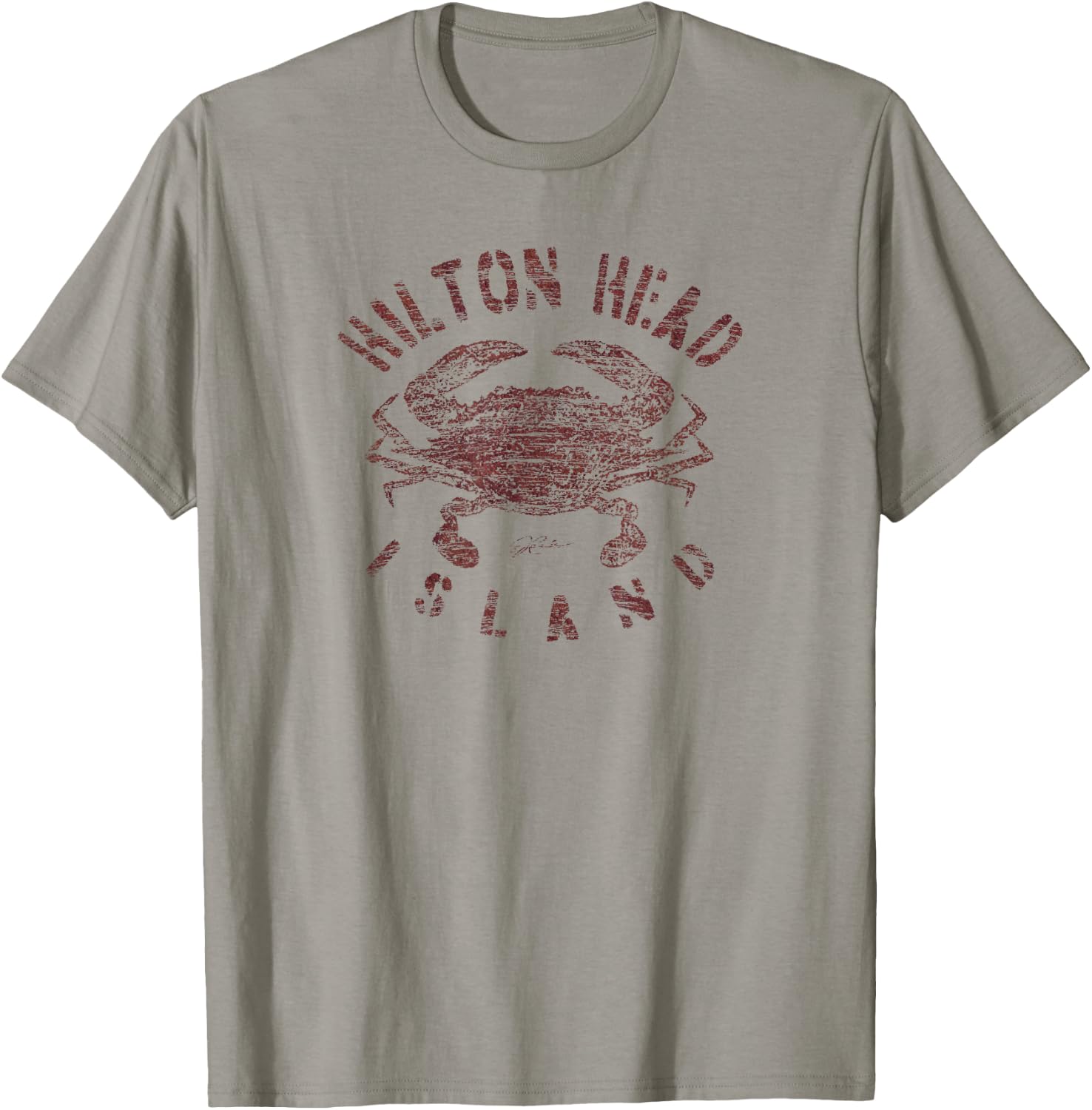 JCombs: Hilton Head Island, Atlantic Blue Crab (Distressed) T-Shirt - T-Shirt | Sand
