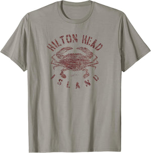JCombs: Hilton Head Island, Atlantic Blue Crab (Distressed) T-Shirt - T-Shirt | Sand
