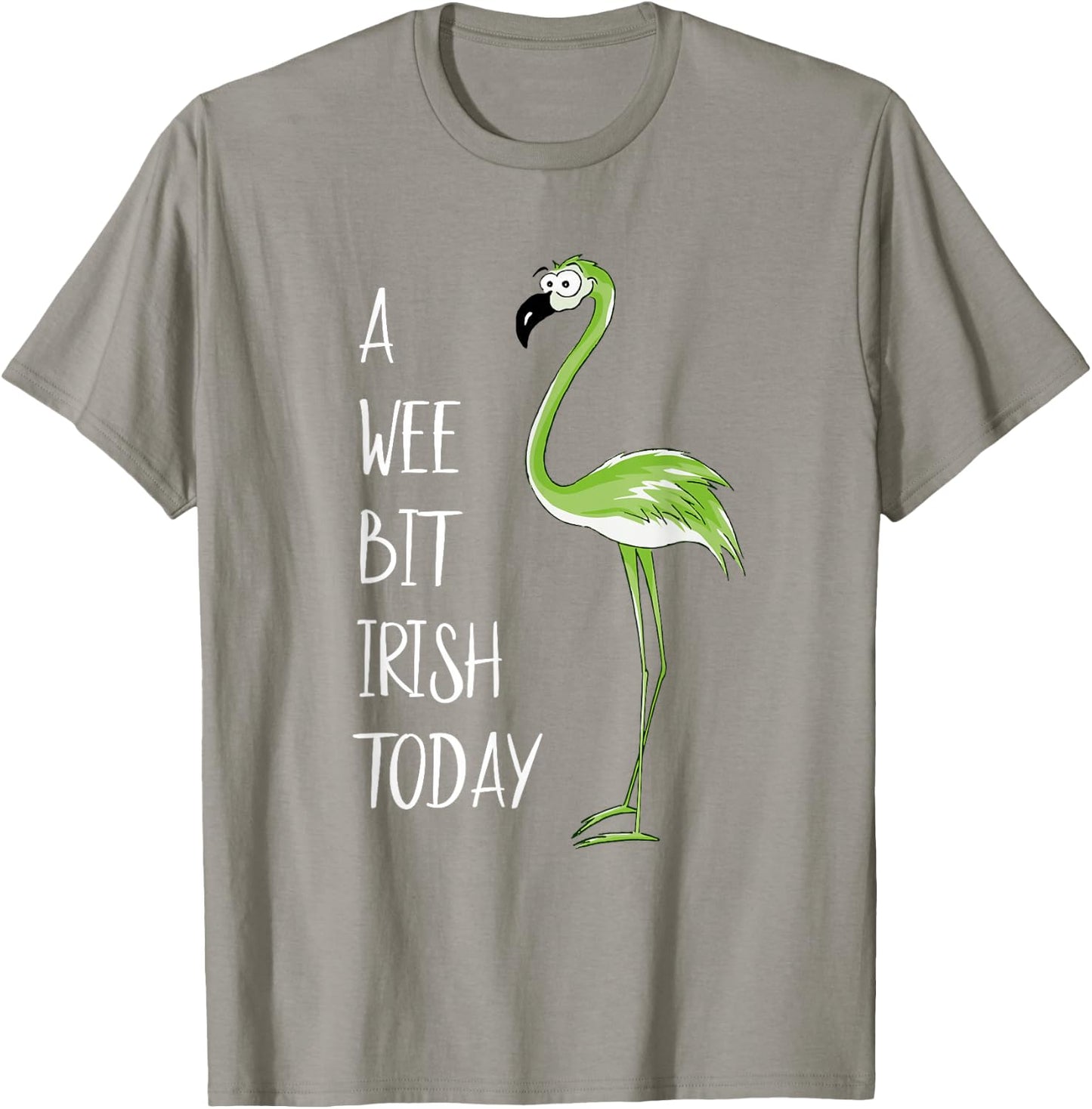 A Wee Bit Irish Today Green Flamingo St Pattys Day T-Shirt - T-Shirt | Sand