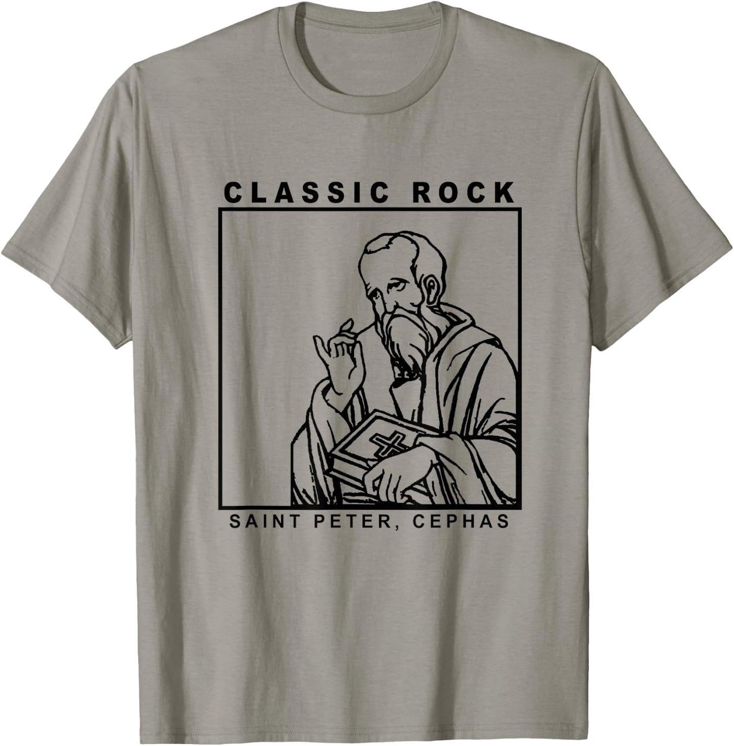 Saint Peter Classic Rock Catholic Vibe Petros Upon This Rock T-Shirt - T-Shirt | Sand