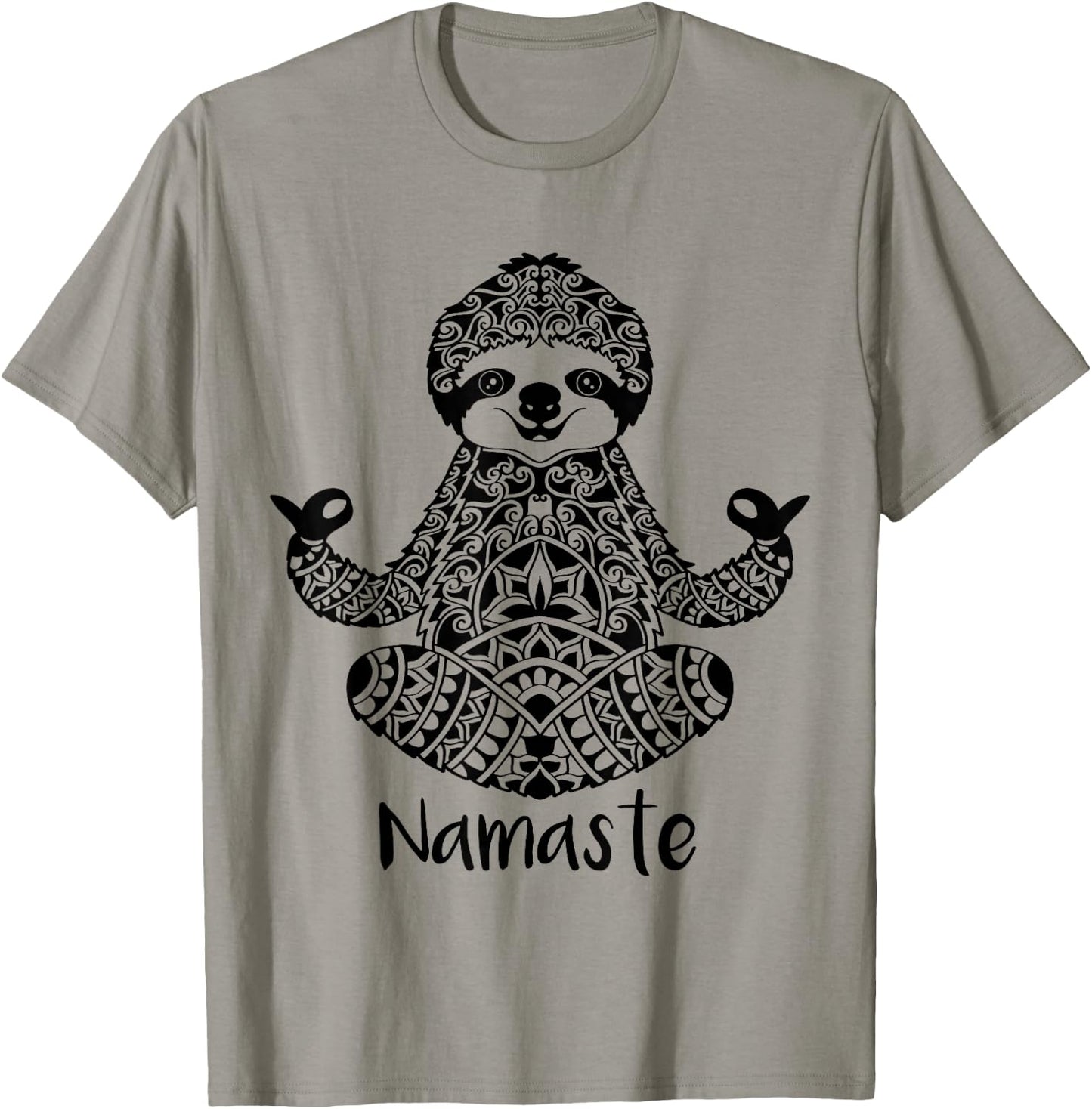 Namaste Sloth Yoga Easy Pose T-Shirt - T-Shirt | Sand