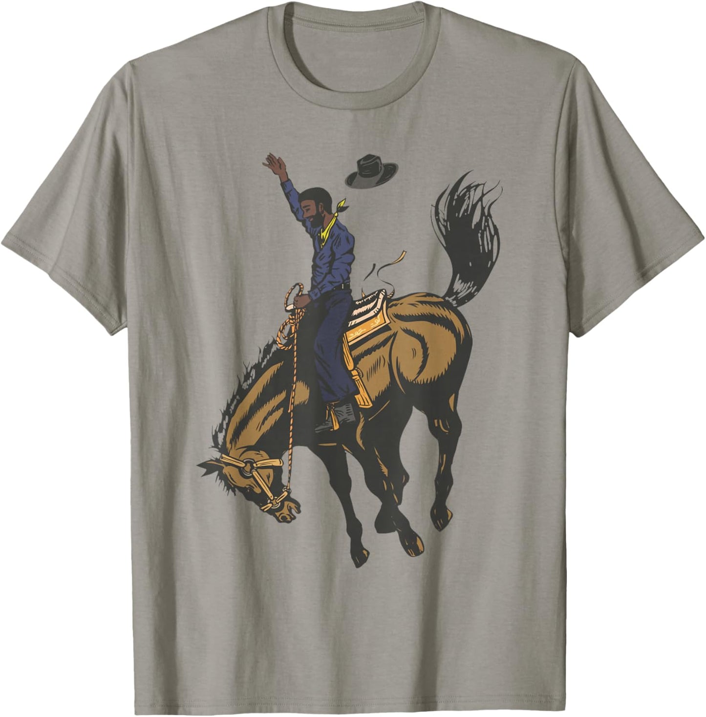 Black Cowboy Western Rodeo Melanin Black History Texas Men T-Shirt - T-Shirt | Sand