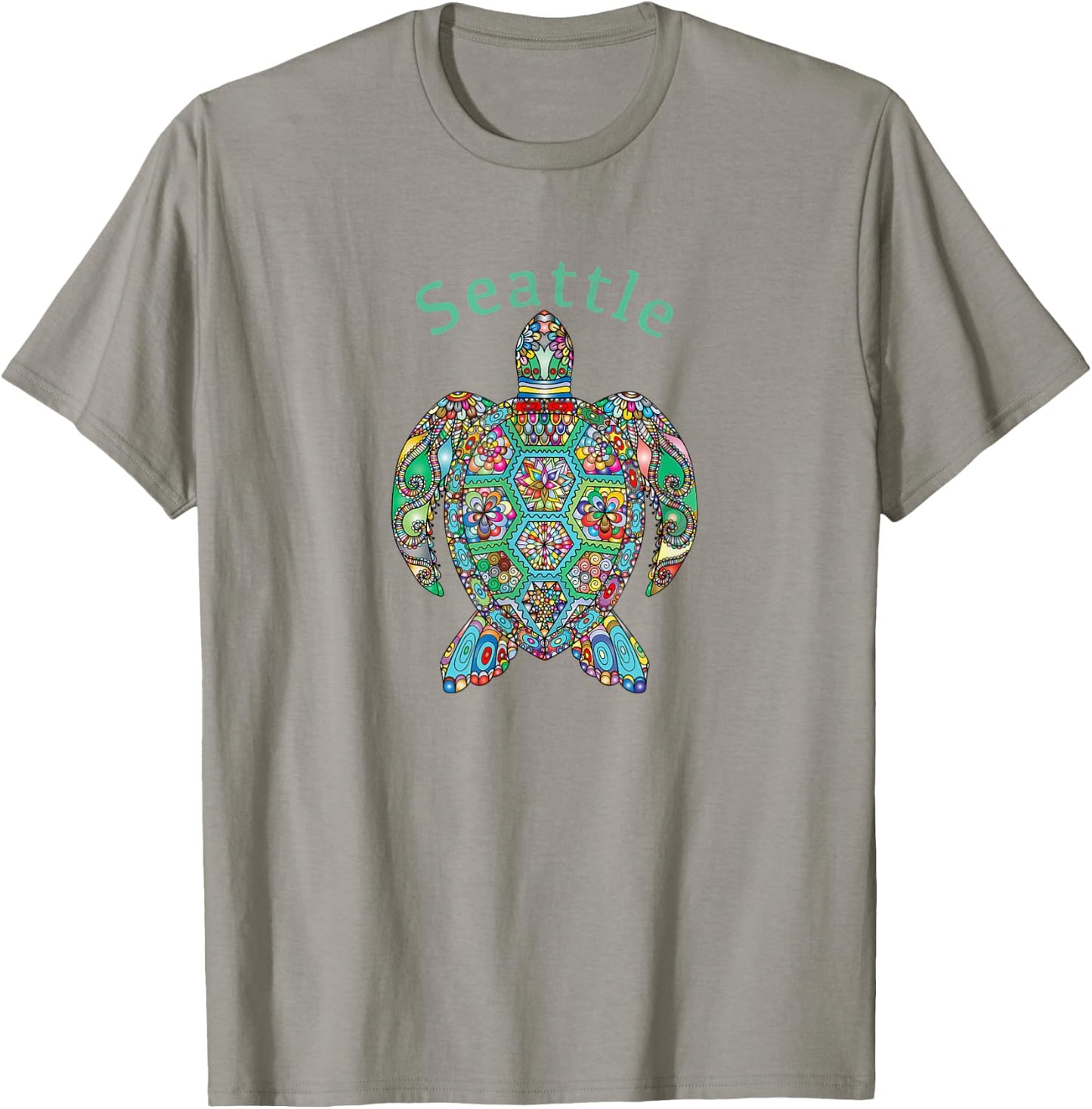 Seattle Tribal Turtle Gift T-Shirt - T-Shirt | Sand