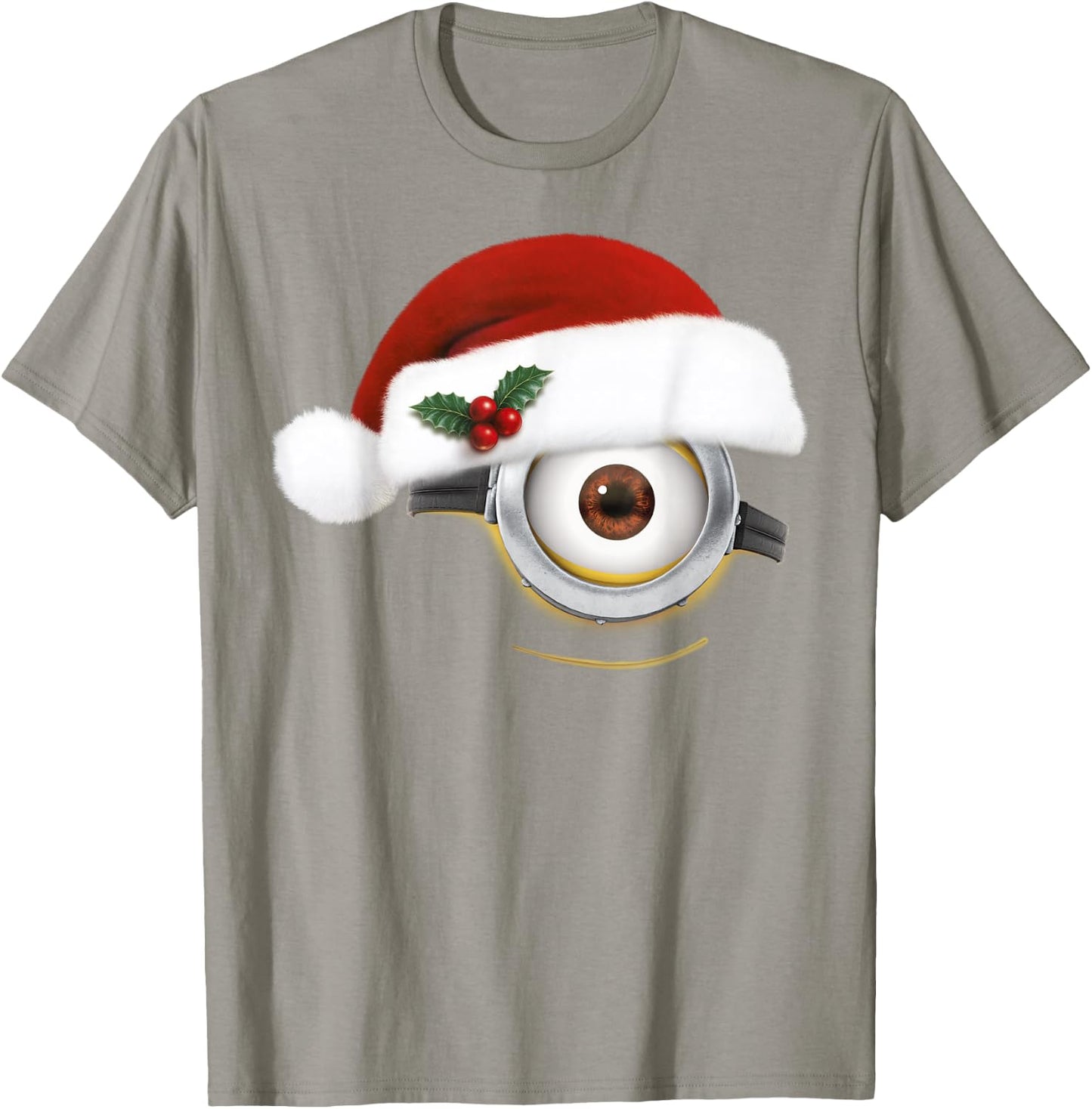 Despicable Me Minions Christmas Santa Hat Big Face T-Shirt - T-Shirt | Sand