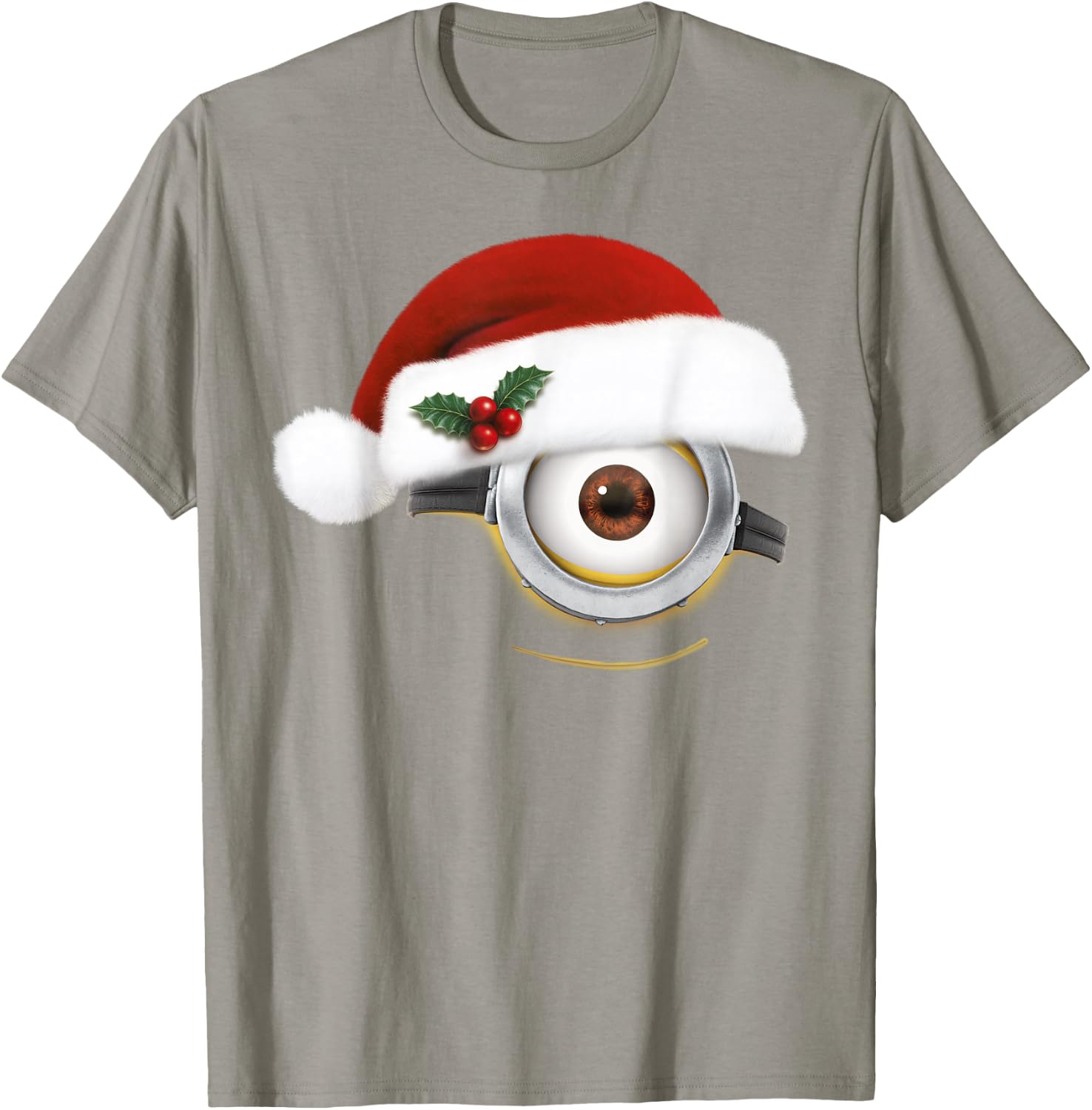 Despicable Me Minions Christmas Santa Hat Big Face T-Shirt - T-Shirt | Sand