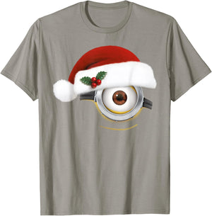 Despicable Me Minions Christmas Santa Hat Big Face T-Shirt - T-Shirt | Sand