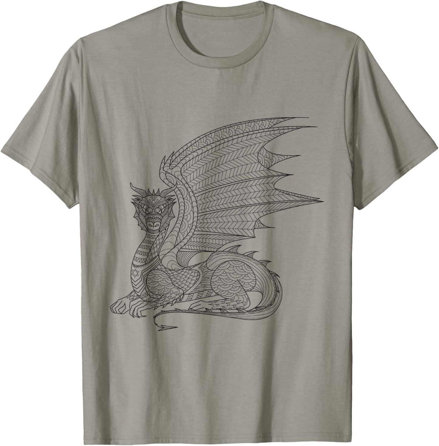 Magical Dragon - Color Your Own Colorific Design T-Shirt - T-Shirt | Sand