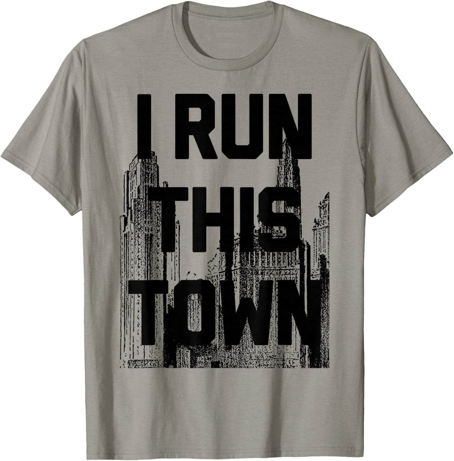 I Run This Town Athletic Running T-Shirt - T-Shirt | Sand