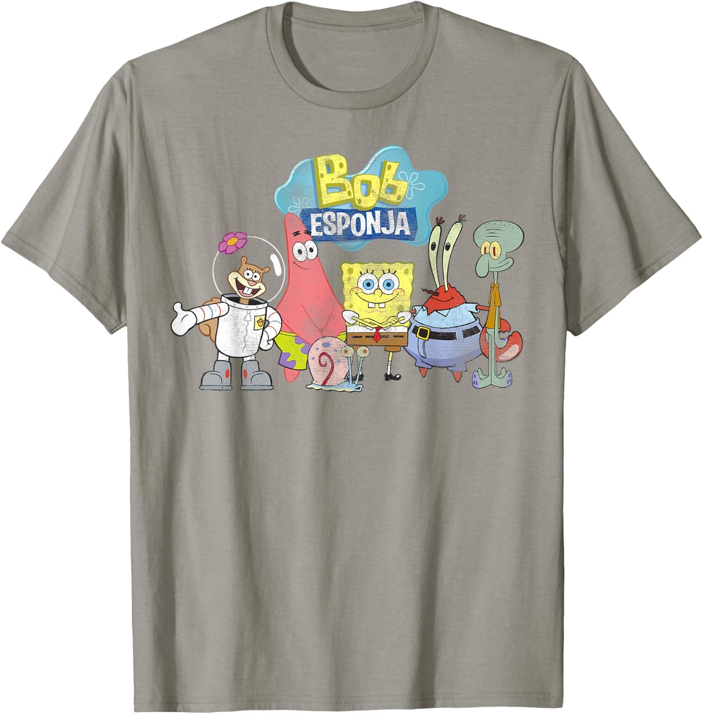SpongeBob SquarePants Bob Esponja Happy Group Shot T-Shirt - T-Shirt | Sand