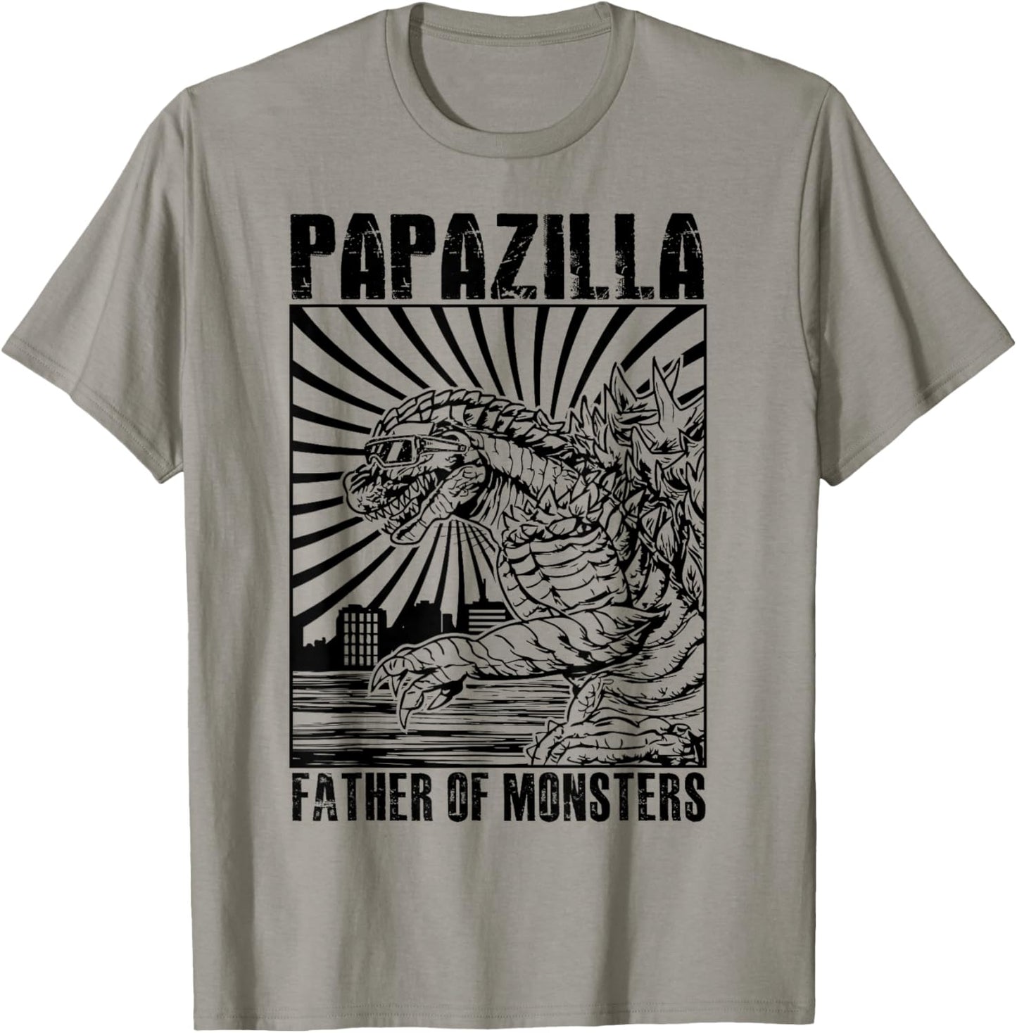 Vintage Papazilla Father Of The Monsters Dad Fathers Day T-Shirt - T-Shirt | Sand