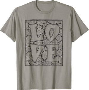 LOVE for colouring / coloring in T-Shirt - T-Shirt | Sand