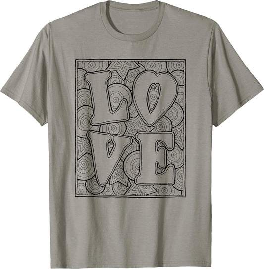 LOVE for colouring / coloring in T-Shirt - T-Shirt | Sand