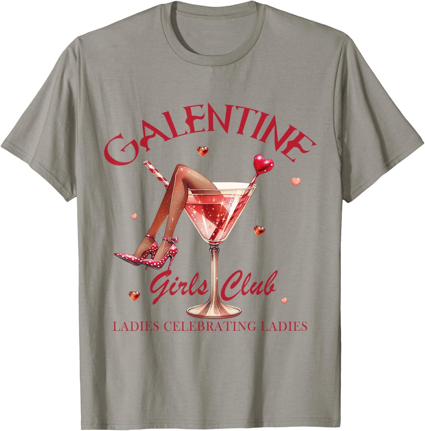 Galentine Girls Club Valentines Day Ladies Celebrating T-Shirt - T-Shirt | Sand