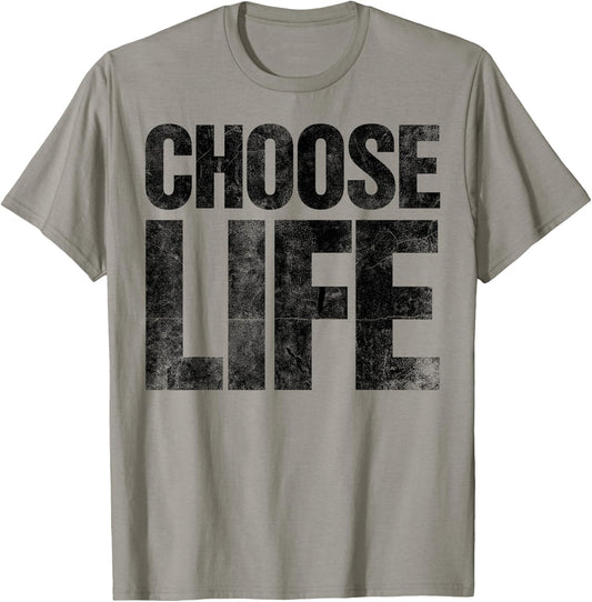 Retro Vintage 80s Halloween Costume Choose Life Distressed T-Shirt - T-Shirt | Sand