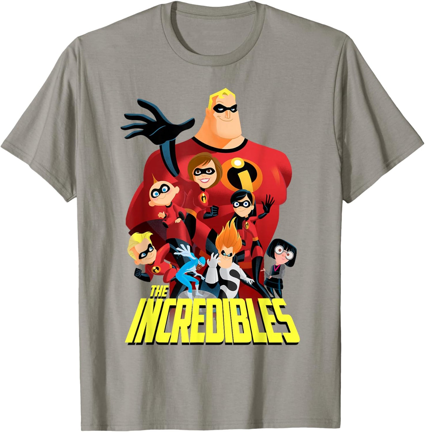 Disney Pixar The Incredibles Bold Movie Logo Group Shot T-Shirt - T-Shirt | Sand