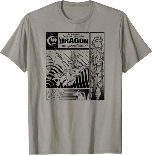 How to Train Your Dragon 3 Four Panel T-Shirt - T-Shirt | Sand