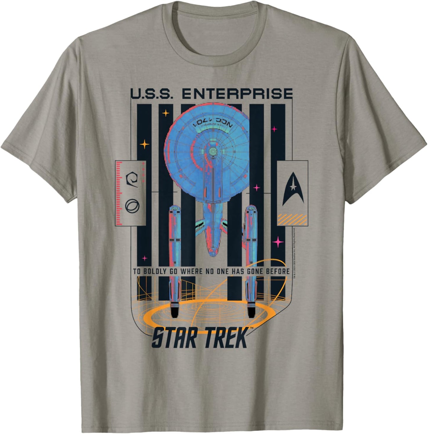 Star Trek: The Original Series U.S.S. Enterprise Top Veiw T-Shirt - T-Shirt | Sand