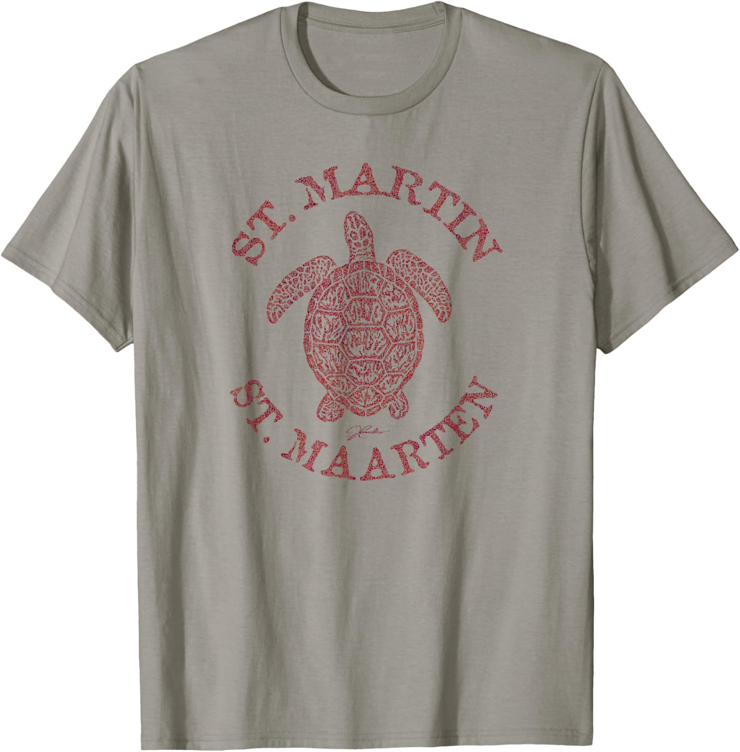 JCombs: St. Martin/St. Maarten Sea Turtle (Distressed) T-Shirt - T-Shirt | Sand
