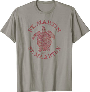 JCombs: St. Martin/St. Maarten Sea Turtle (Distressed) T-Shirt - T-Shirt | Sand