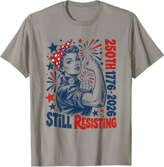 Vintage Americana Rosie the Riveter USA 250th T-Shirt - T-Shirt | Sand