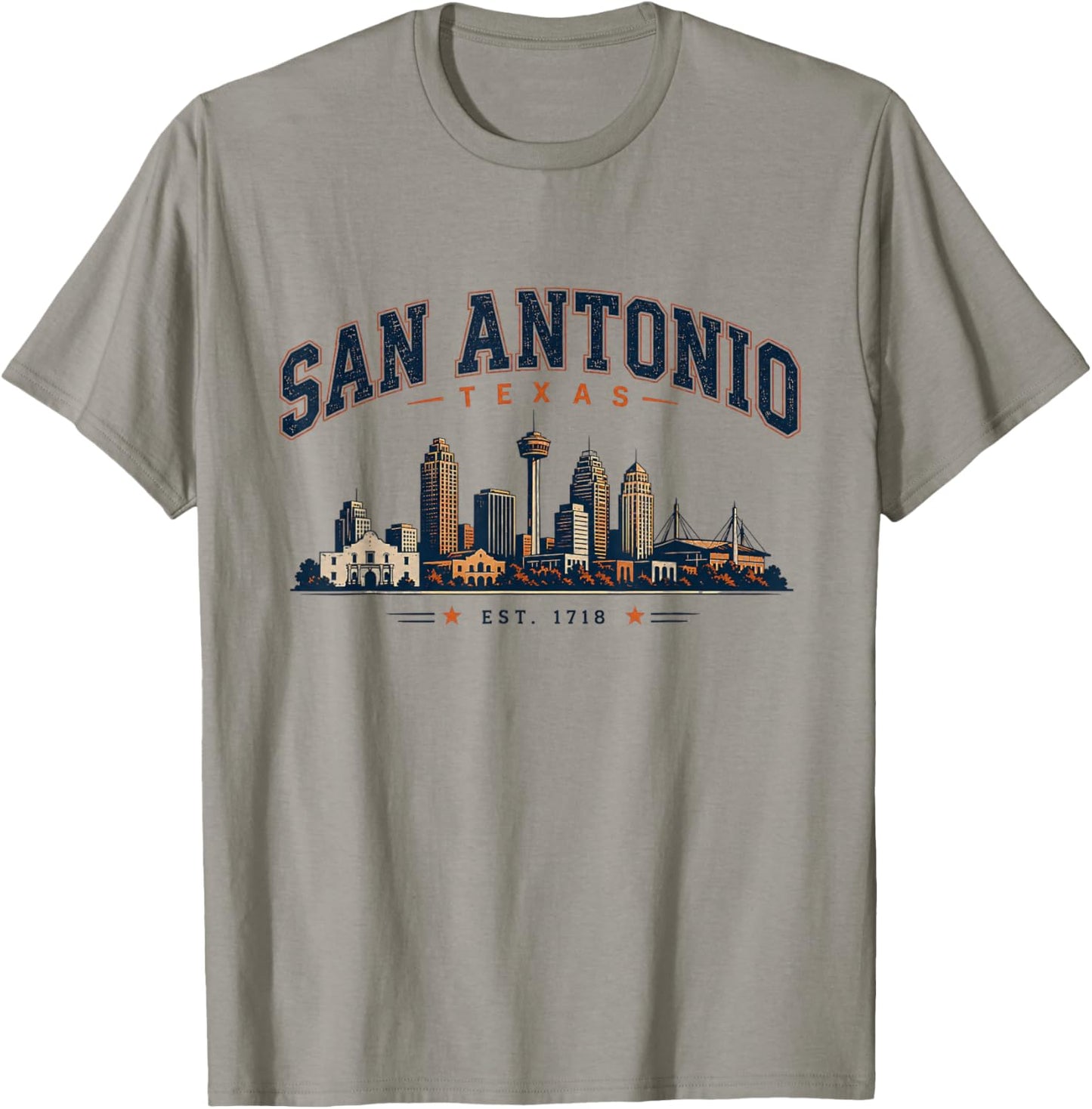 San Antonio Texas Classic Skyline Vintage Style T-Shirt - T-Shirt | Sand