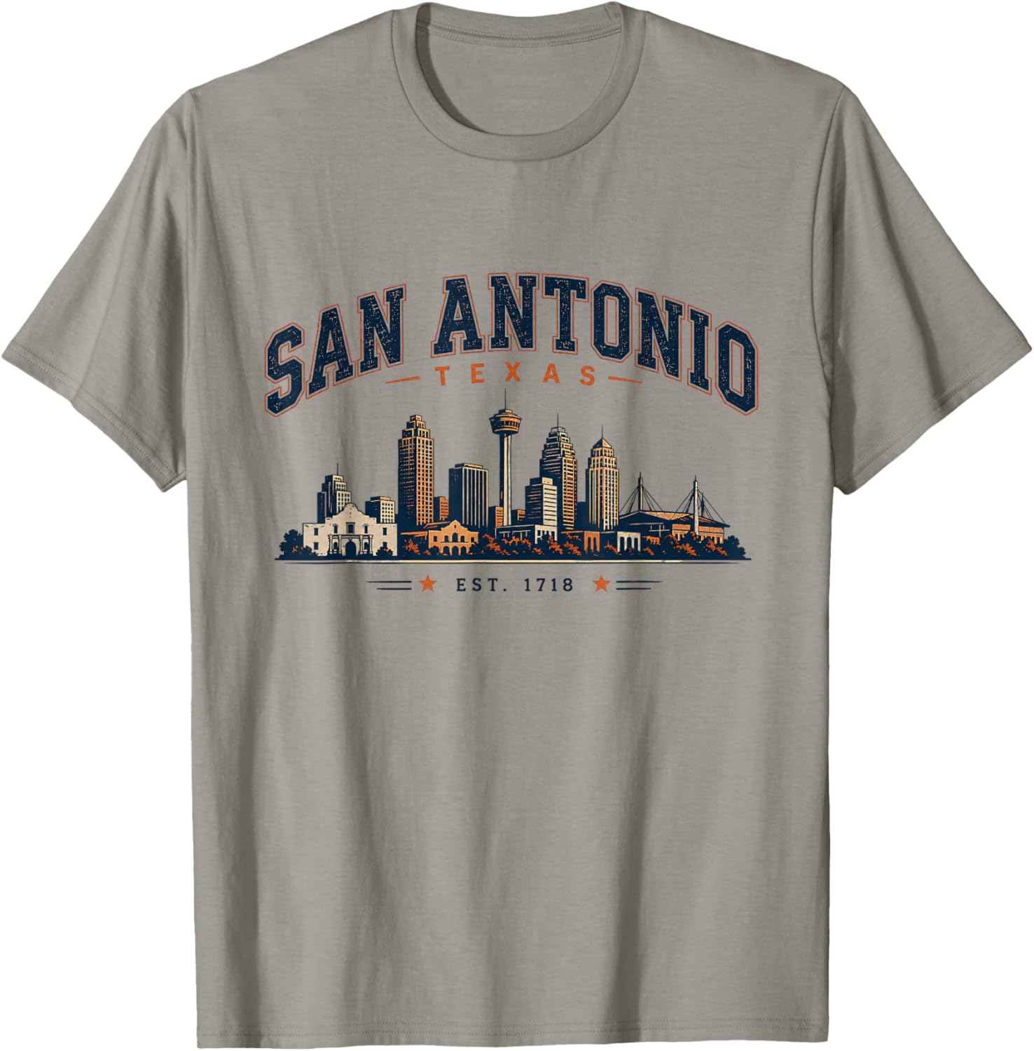 San Antonio Texas Classic Skyline Vintage Style T-Shirt - T-Shirt | Sand