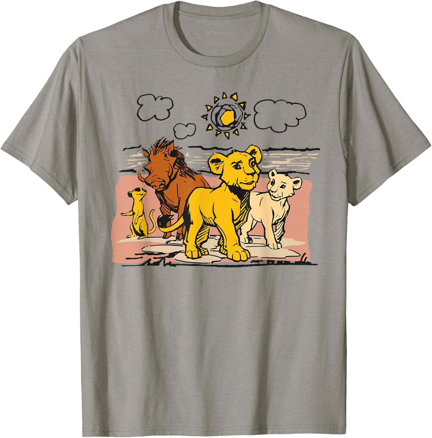 Disney The Lion King Live Action Sketched Group Portrait T-Shirt - T-Shirt | Sand