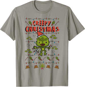 Universal Monsters Christmas Black Lagoon Creepy Christmas T-Shirt - T-Shirt | Sand