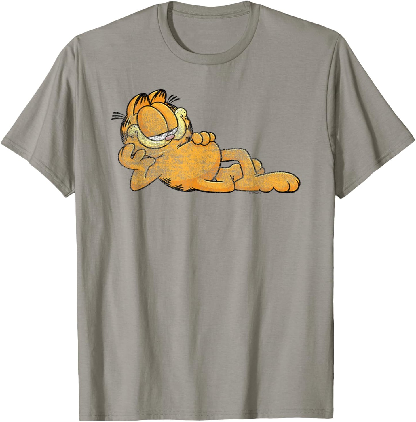 Garfield Happy Lounging Cartoon Cat T-Shirt - T-Shirt | Sand