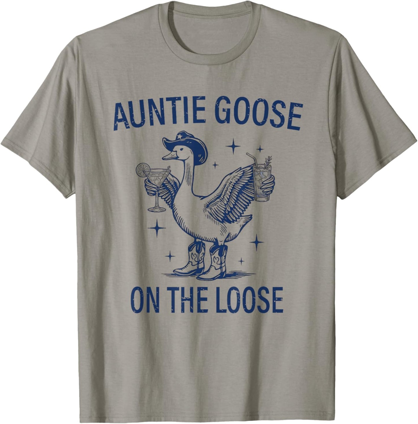 Funny Auntie Goose is On The Loose T-Shirt - T-Shirt | Sand