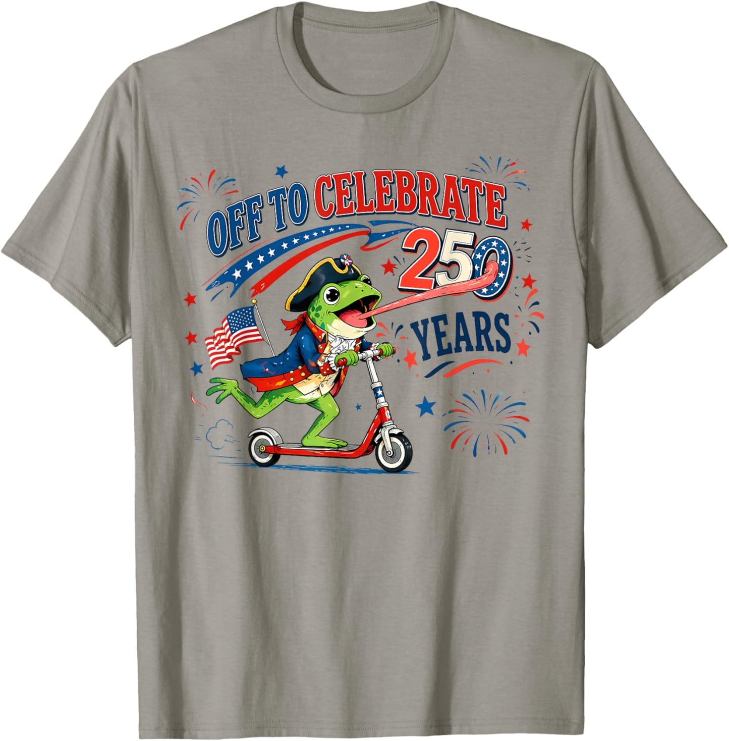 Retro Frog US Flag Off to Celebrate 250 Years 4th of July T-Shirt - T-Shirt | Sand